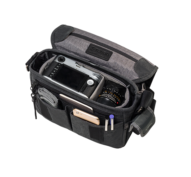 Tenba Cooper 8 Gray Canvas/Black Leather Luxury Bag, bags shoulder bags, Tenba - Pictureline - 2