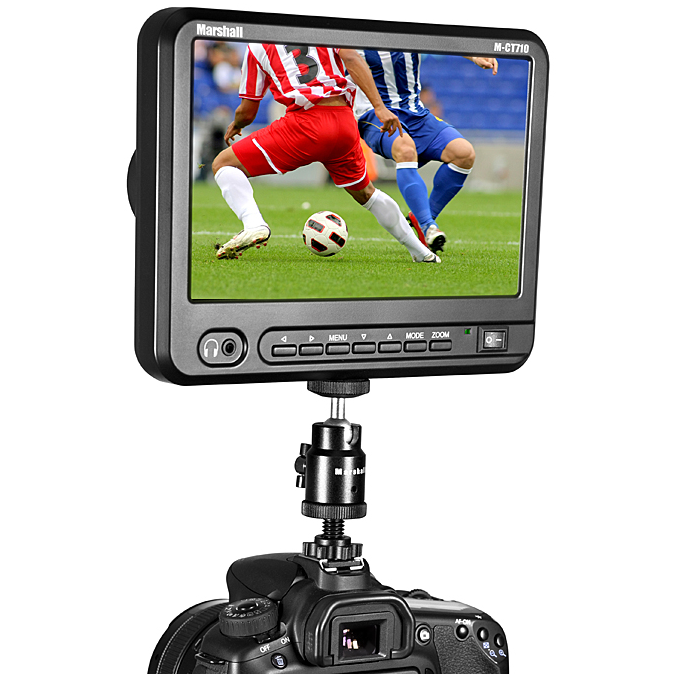 Marshall Electronics M-CT710 7” Camera-Top Monitor w/Canon LP-E6 Plate, video monitors, Marshall Electronics - Pictureline  - 3