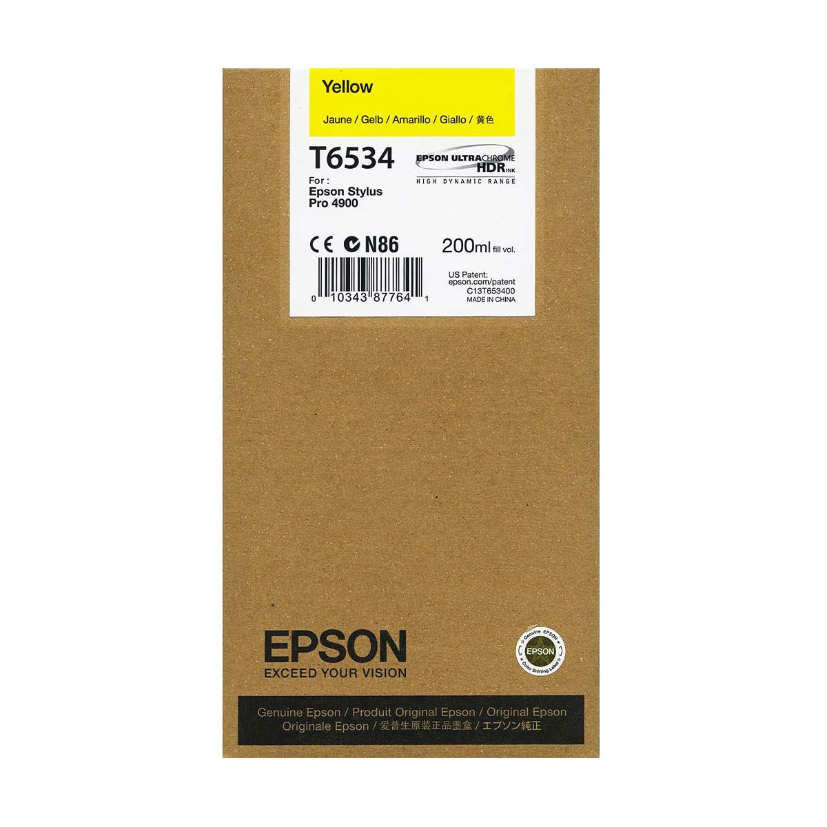 Epson T6534 4900 Ultrachrome Ink HDR 200ml Yellow