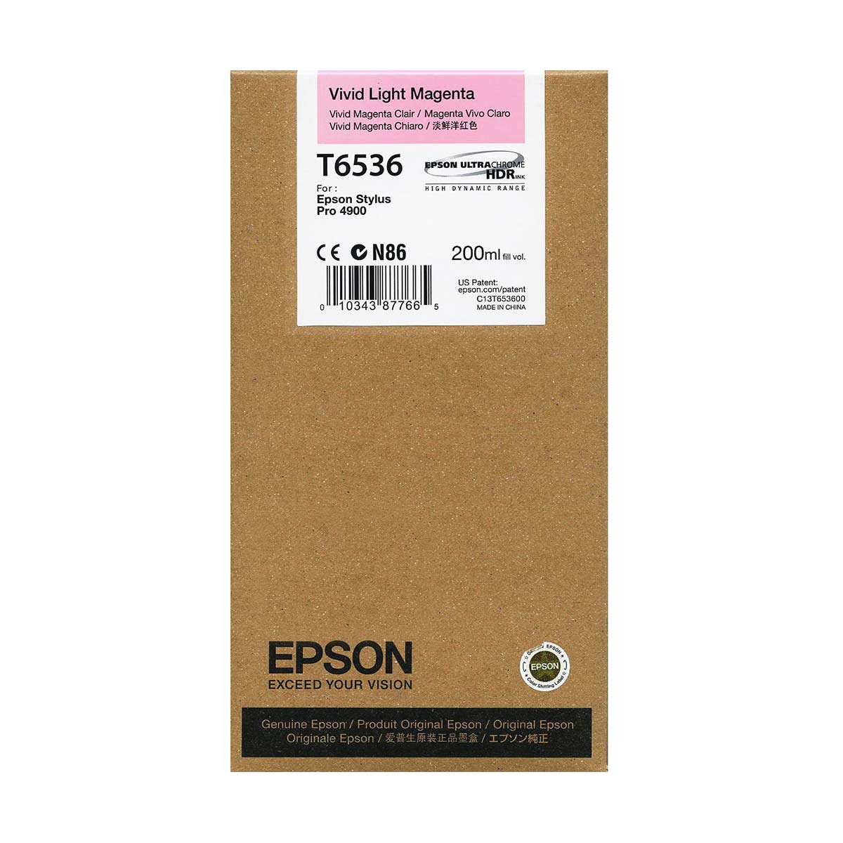 Epson T6536 4900 Ultrachrome Ink HDR 200ml Vivid Light Magenta