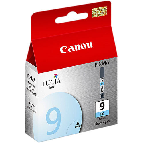 Canon LUCIA PGI-9 Photo Cyan Ink Tank, printers ink small format, Canon - Pictureline