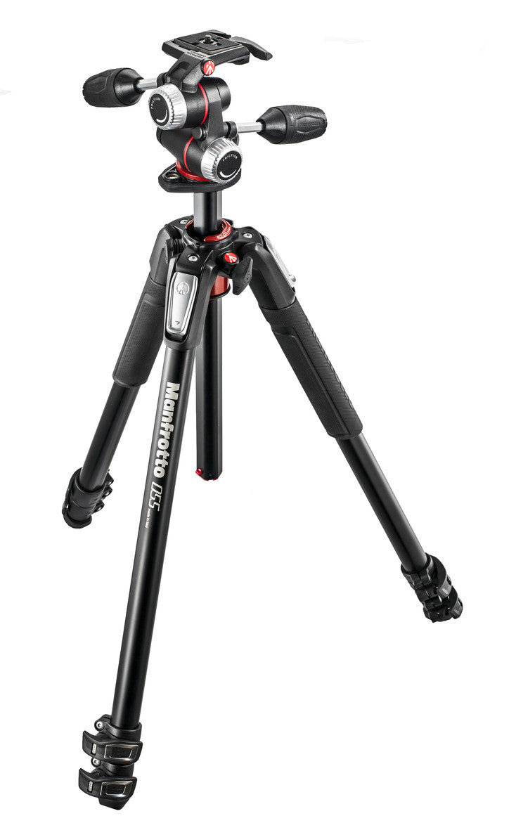 Manfrotto MK055XPRO3-3W Alu 3 Section Tripod w/3 Way Head, tripods photo tripods, Manfrotto - Pictureline - 1