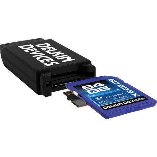Delkin USB 3.0 SD & microSD Travel Reader, camera memory cards, Delkin - Pictureline - 2
