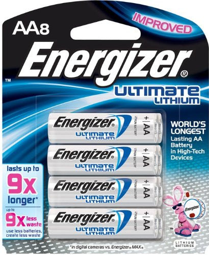 Energizer Ultimate Lithium AA  Batteries (8 Pack), camera batteries & chargers, Energizer - Pictureline 