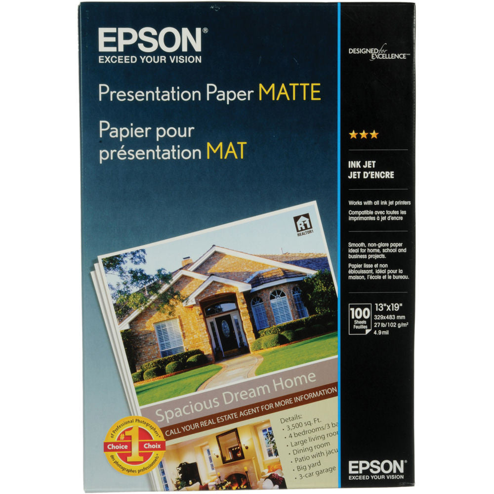 Epson Presentation Paper Matte 13x19 (100), papers sheet paper, Epson - Pictureline