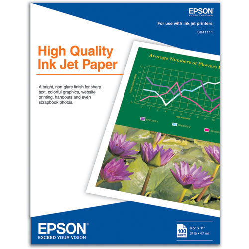 Epson High Quality Inkjet Paper 8.5x11 (100), papers sheet paper, Epson - Pictureline 