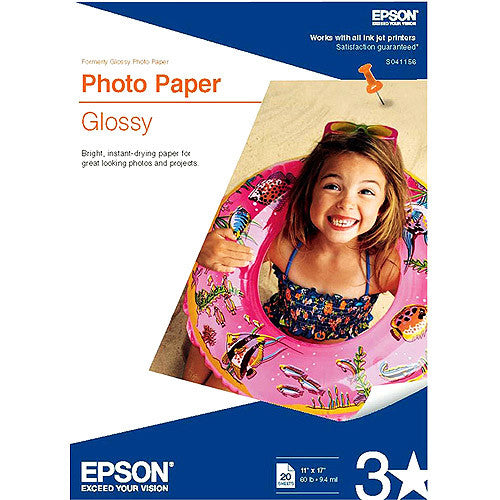 Epson Glossy Photo Paper 11x17 (20), papers sheet paper, Epson - Pictureline 