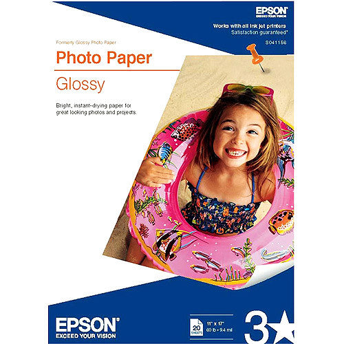 Epson Glossy Photo Paper 11x17 (20), papers sheet paper, Epson - Pictureline