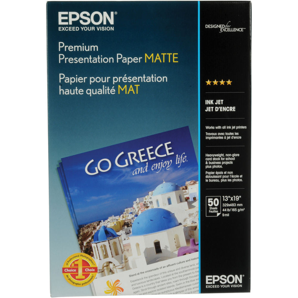 Epson Premium Presentation Matte 13x19 Paper (50), papers sheet paper, Epson - Pictureline