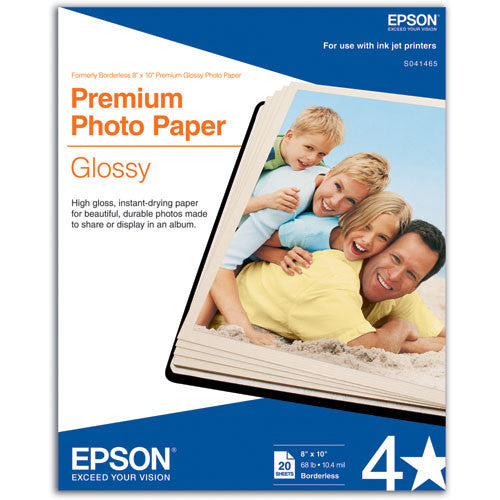 Epson Premium Photo Glossy Paper 8x10 (20), papers sheet paper, Epson - Pictureline