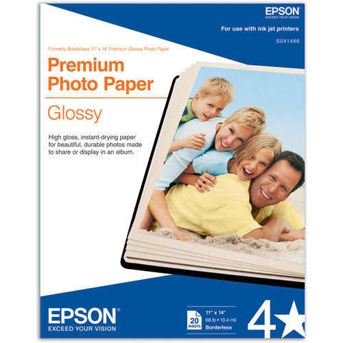 Epson Premium Photo Glossy Paper 11x14 (20), papers sheet paper, Epson - Pictureline