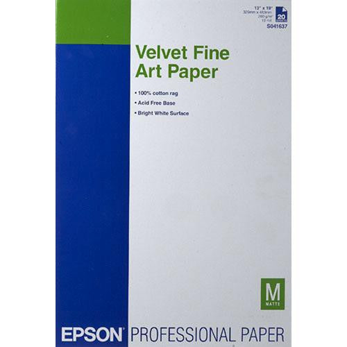Epson Velvet Fine Art Paper 13"x19" (20), papers sheet paper, Epson - Pictureline