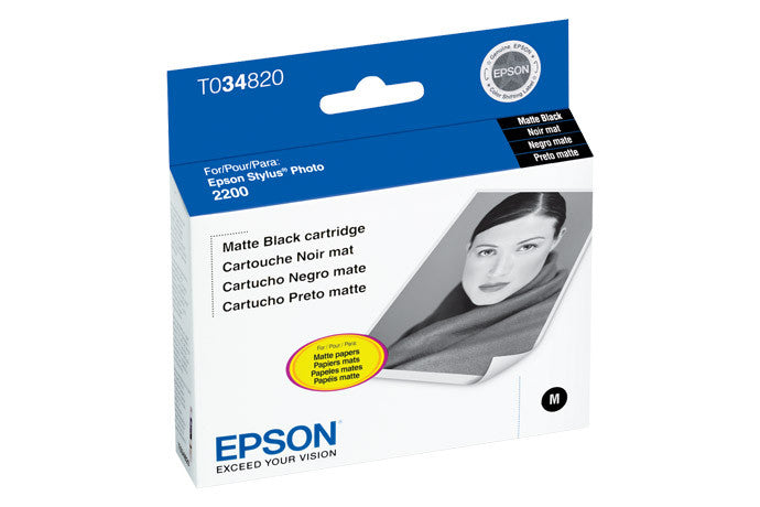 Epson T034820 2200 Matte Black Ink, printers ink small format, Epson - Pictureline 