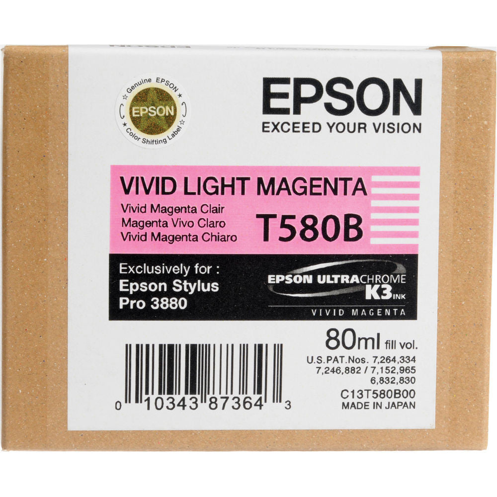 Epson T580B00 3880 Ink Ultrachrome Vivid Light Magenta Ink, papers ink large format, Epson - Pictureline