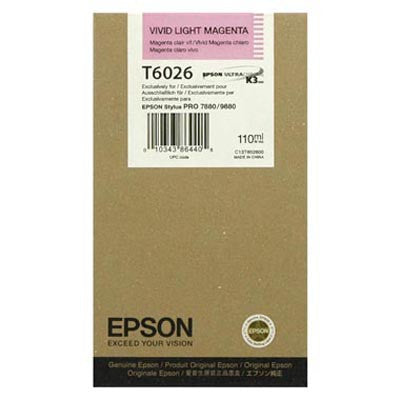Epson T602600 7880/9880 Ink Vivid Light Magenta 110ml, papers ink large format, Epson - Pictureline 