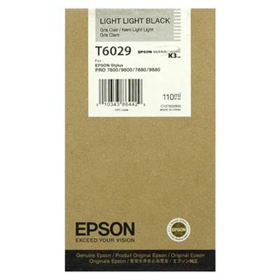 Epson T602900 7800/7880/9800/9880 Light Light Black Ink 110ml, papers ink large format, Epson - Pictureline