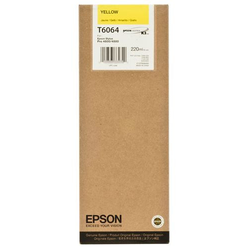 Epson T606400 4880/4800 Ultrachrome HDR Ink Yellow 220ml, papers ink large format, Epson - Pictureline
