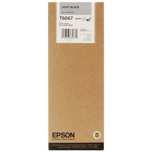 Epson T606700 4880/4800 Ultrachrome HDR Ink Light Black 220ml, papers ink large format, Epson - Pictureline 
