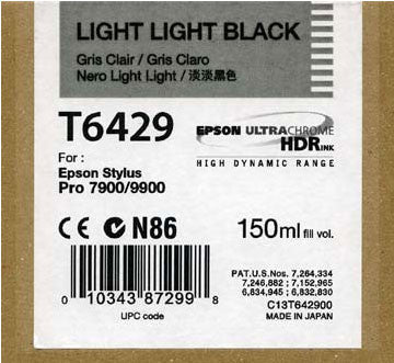 Epson T642900 7900/7890/9890/9900 Ultrachrome HDR Ink 150ml Light Light Black, papers ink large format, Epson - Pictureline - 1