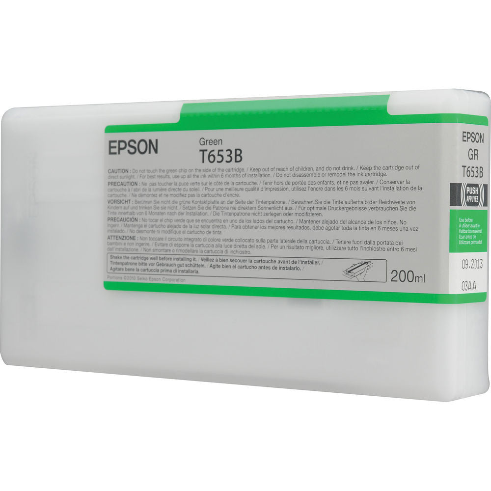 Epson T653B 4900 Ultrachrome Ink HDR 200ml Green, papers ink large format, Epson - Pictureline - 2