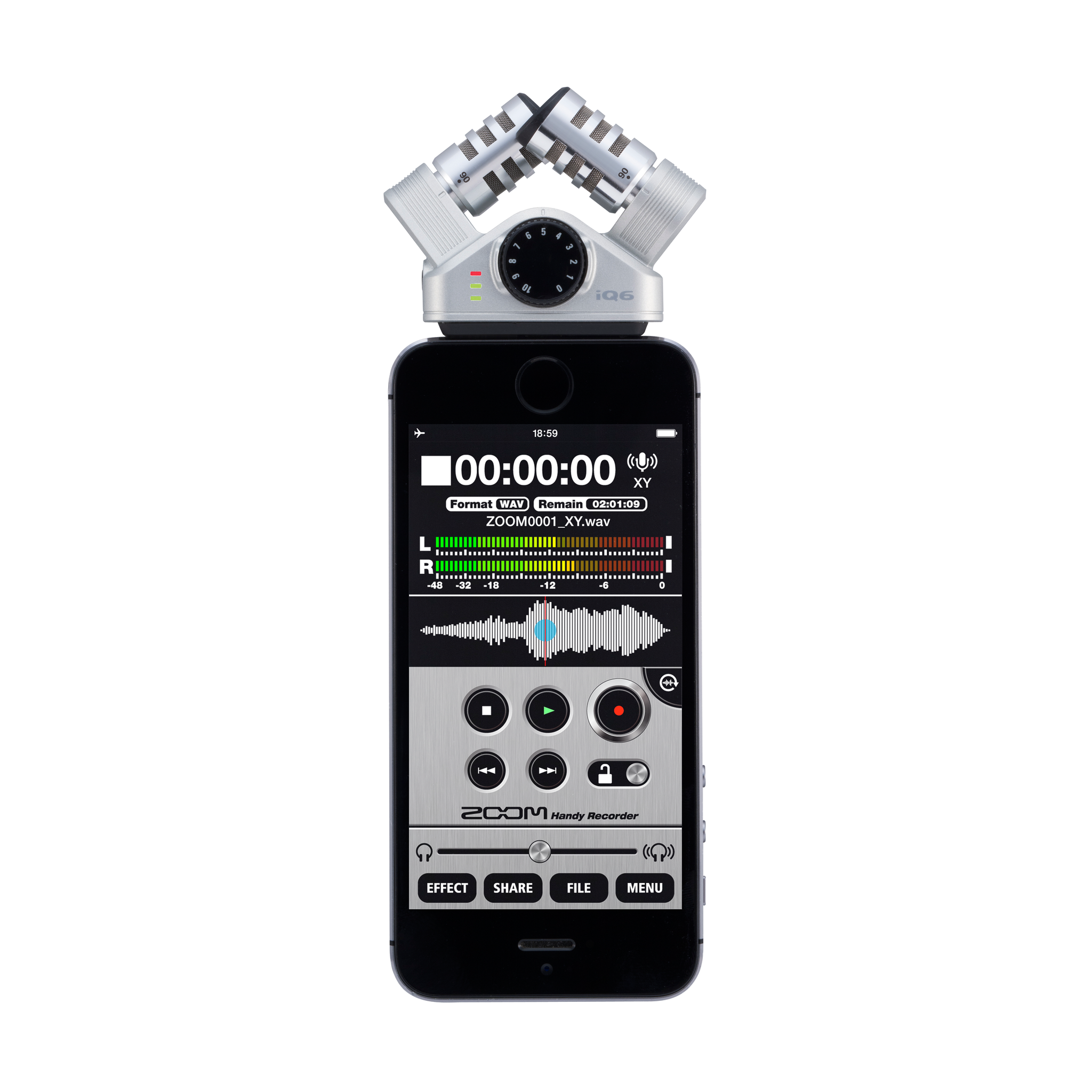 Zoom iQ6 Stereo X/Y Microphone for iOS Devices w/Lightning Connector, video audio microphones & recorders, Zoom - Pictureline - 3