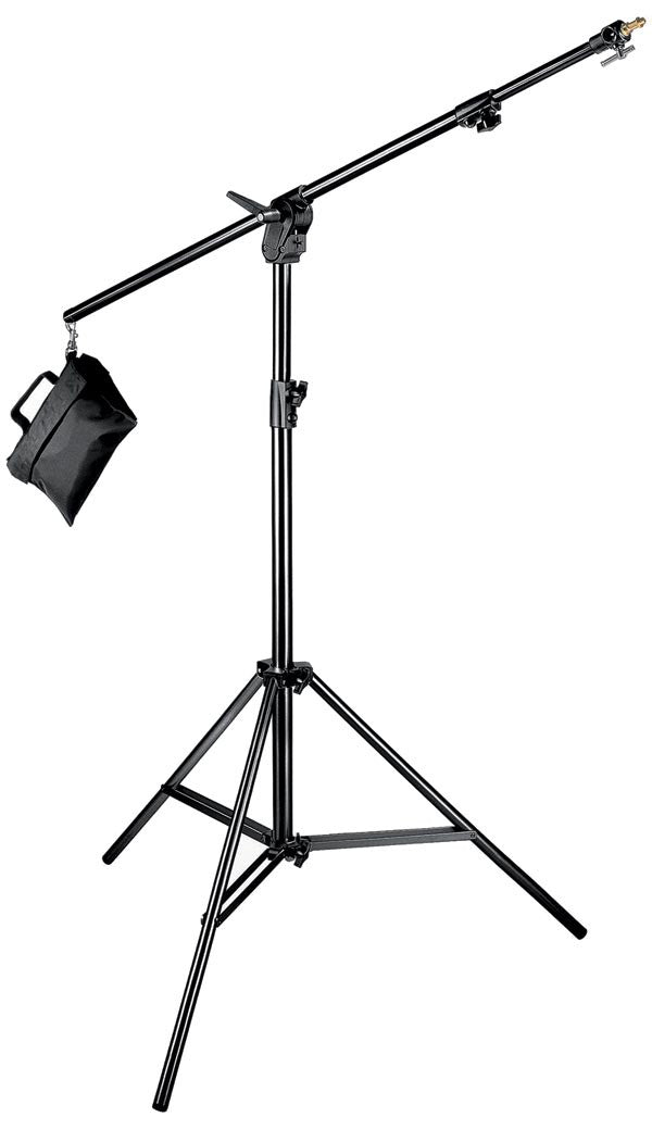 Manfrotto 420B Black Combi-Boom Stand w/Sandbag, supports regular stands, Manfrotto - Pictureline 