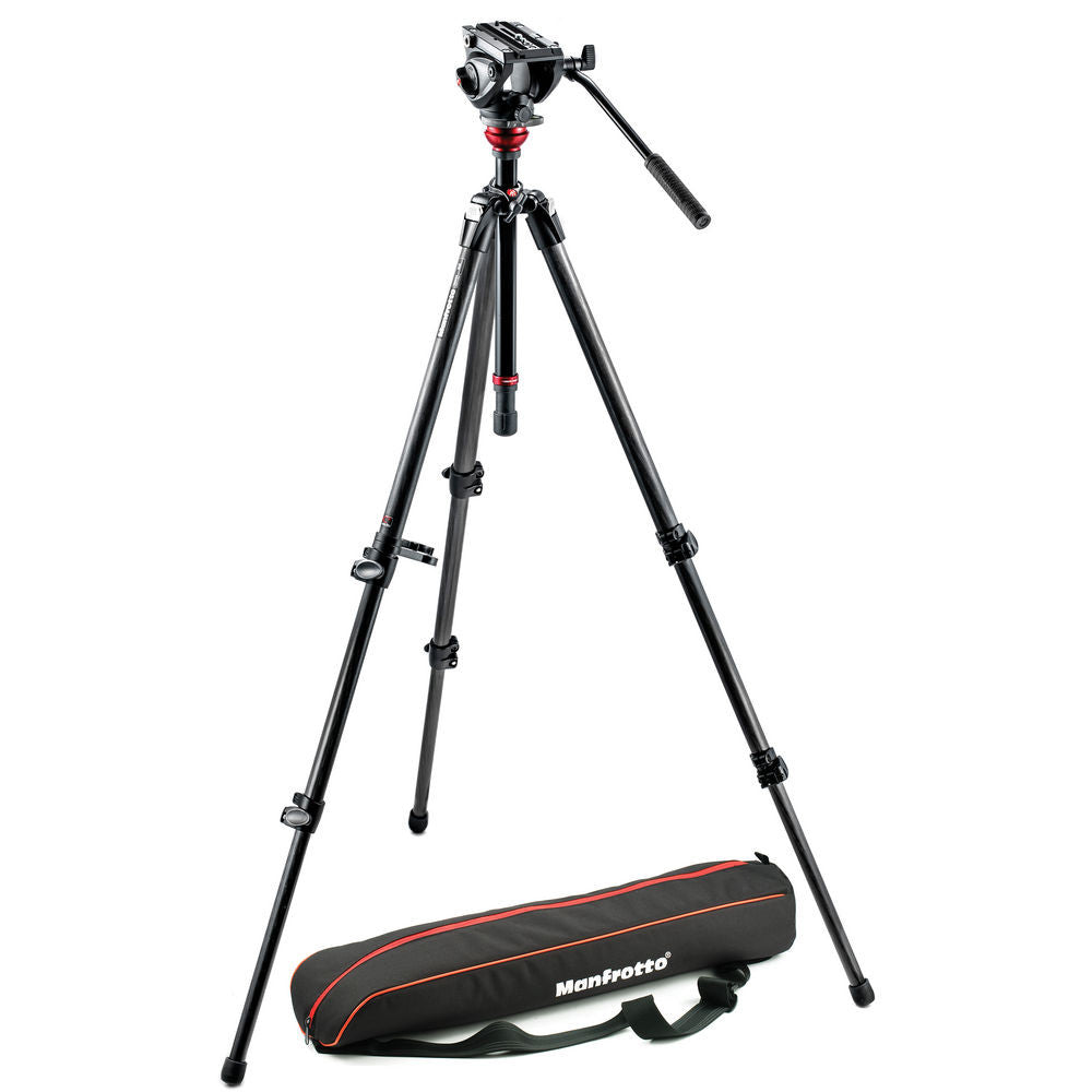 Manfrotto Video MVH500AH Pro Fluid Head with 755CX3 Tripod and Bag, tripods video tripods, Manfrotto - Pictureline  - 1