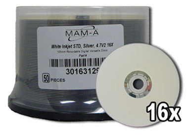 Mitsui DVD -R Silver 16X 50 Pack, computers cd/dvd drives, Mitsui / MAM/A - Pictureline