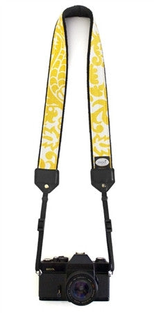 MOD Yellow & White Damask Classic Camera Strap, camera straps, MOD - Pictureline - 1