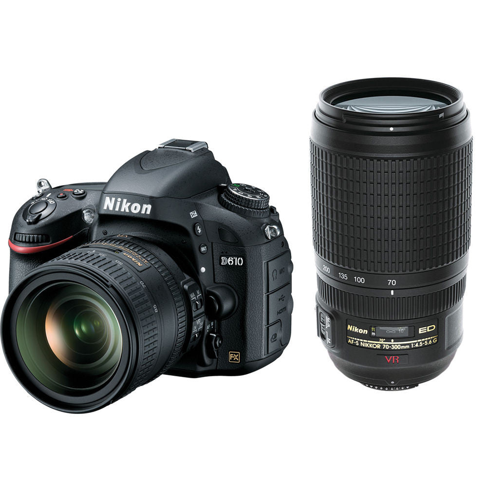 Nikon D610 Digital SLR with 24-85mm and 70-300mm VR Nikkor Lenses