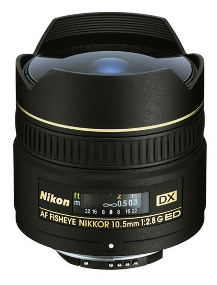 Nikon 10.5mm f/2.8G ED-IF AF DX Fisheye Lens, lenses slr lenses, Nikon - Pictureline  - 1