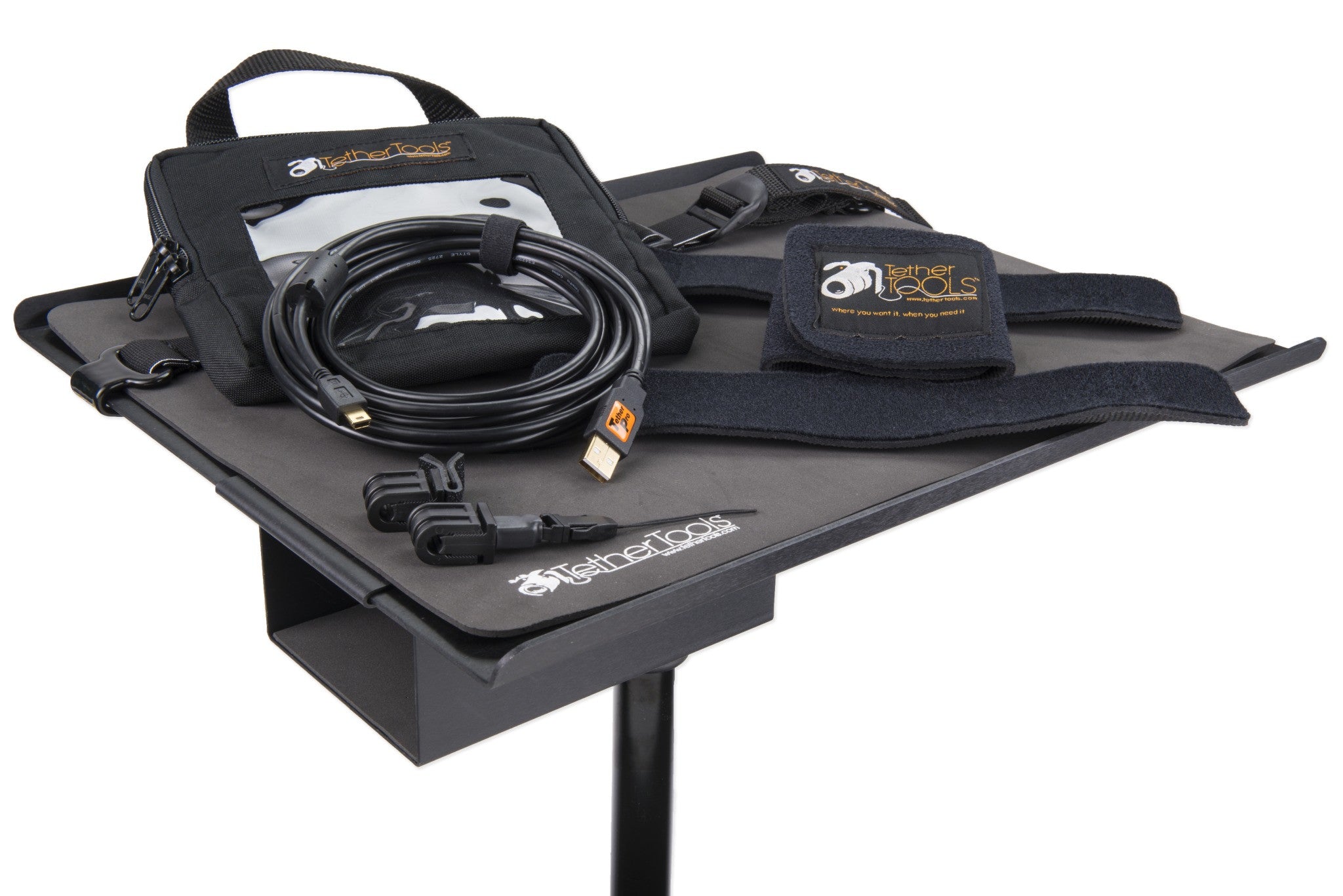 Tether Tools Pro Tethering Kit w/ USB 2.0 Mini-B 5 Pin Cable 15' ORG, camera tethering, Tether Tools - Pictureline - 2