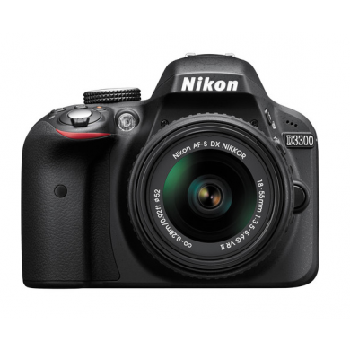 Nikon D3300 DX-format Digital SLR Kit w/ 18-55mm DX VR II Zoom Lens Black, discontinued, Nikon - Pictureline - 1