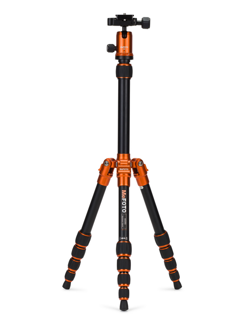 MeFOTO BackPacker Tripod Kit (Orange), tripods travel & compact, MeFOTO - Pictureline - 1