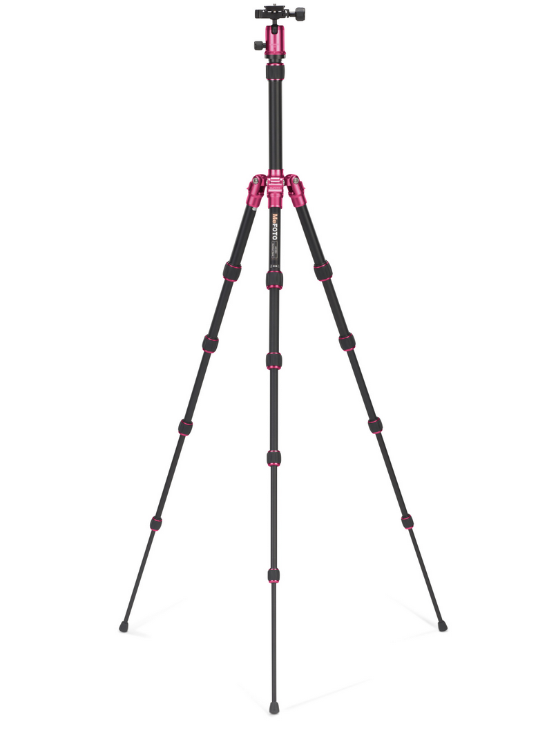 MeFOTO BackPacker Tripod Kit (Hot Pink), tripods travel & compact, MeFOTO - Pictureline - 2