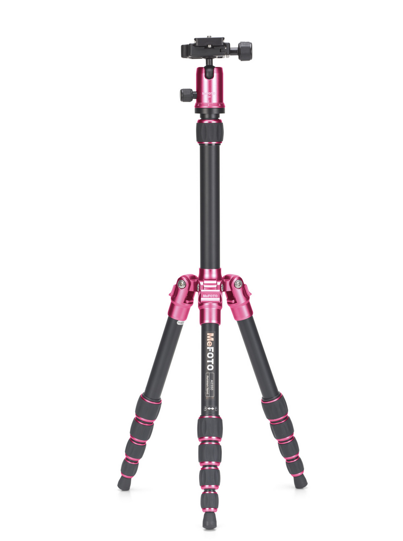 MeFOTO BackPacker Tripod Kit (Hot Pink), tripods travel & compact, MeFOTO - Pictureline - 1