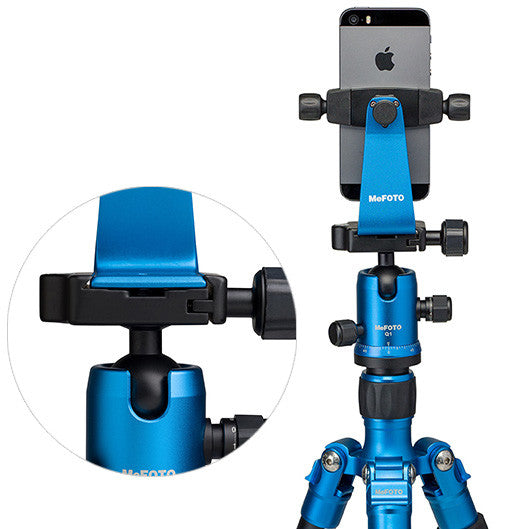 MeFOTO SideKick360 SmartPhone Adapter (Blue), tripods other heads, MeFOTO - Pictureline  - 2