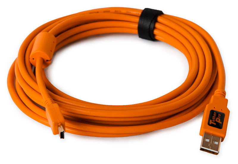 Tether Tools Pro Tethering Kit w/ USB 2.0 Mini-B 5 Pin Cable 15' ORG, camera tethering, Tether Tools - Pictureline - 3