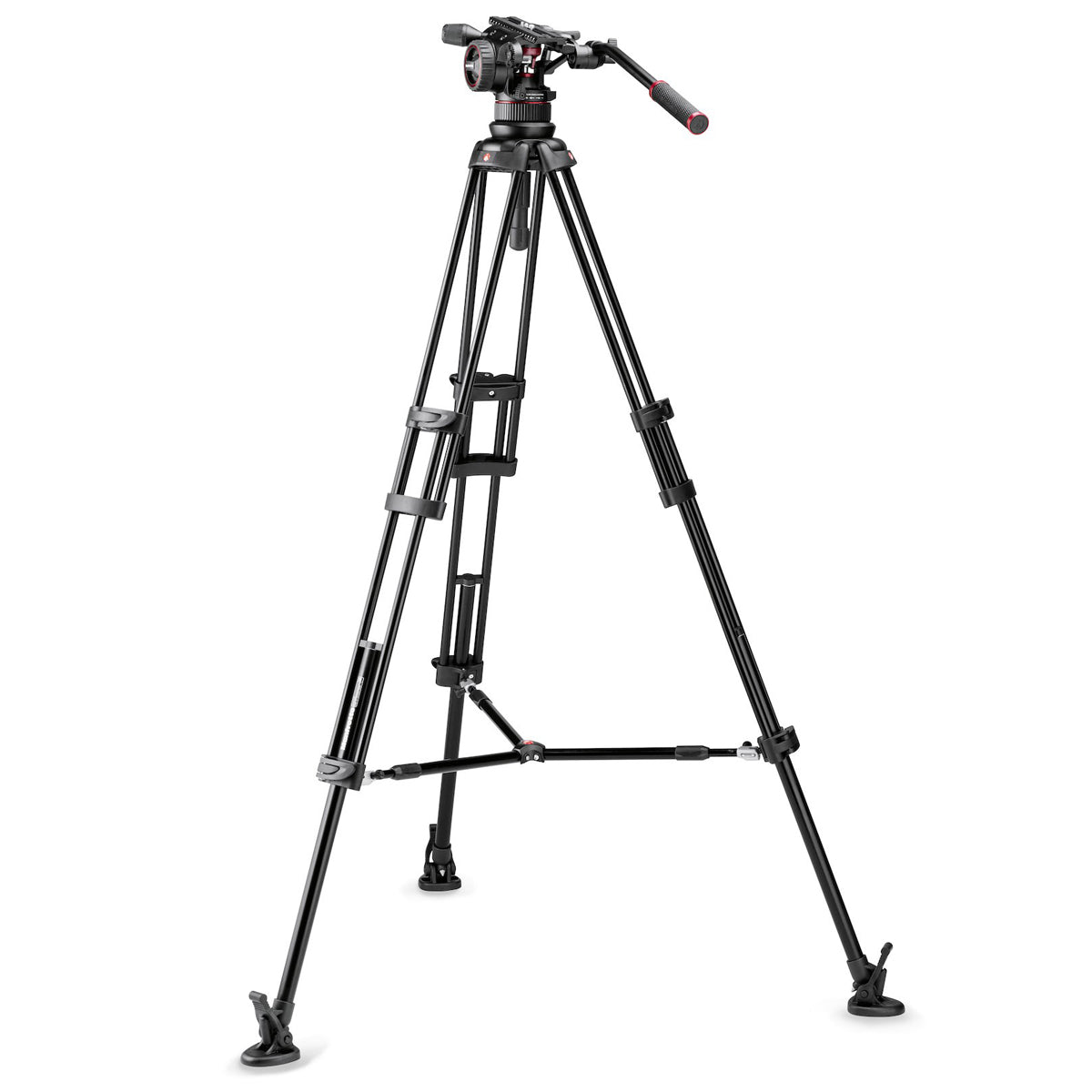 Manfrotto MVKN12TWINMUS Video Kit with Nitrotech N12 Head and 546B Twin Leg Mid-Level Spreader Tripod