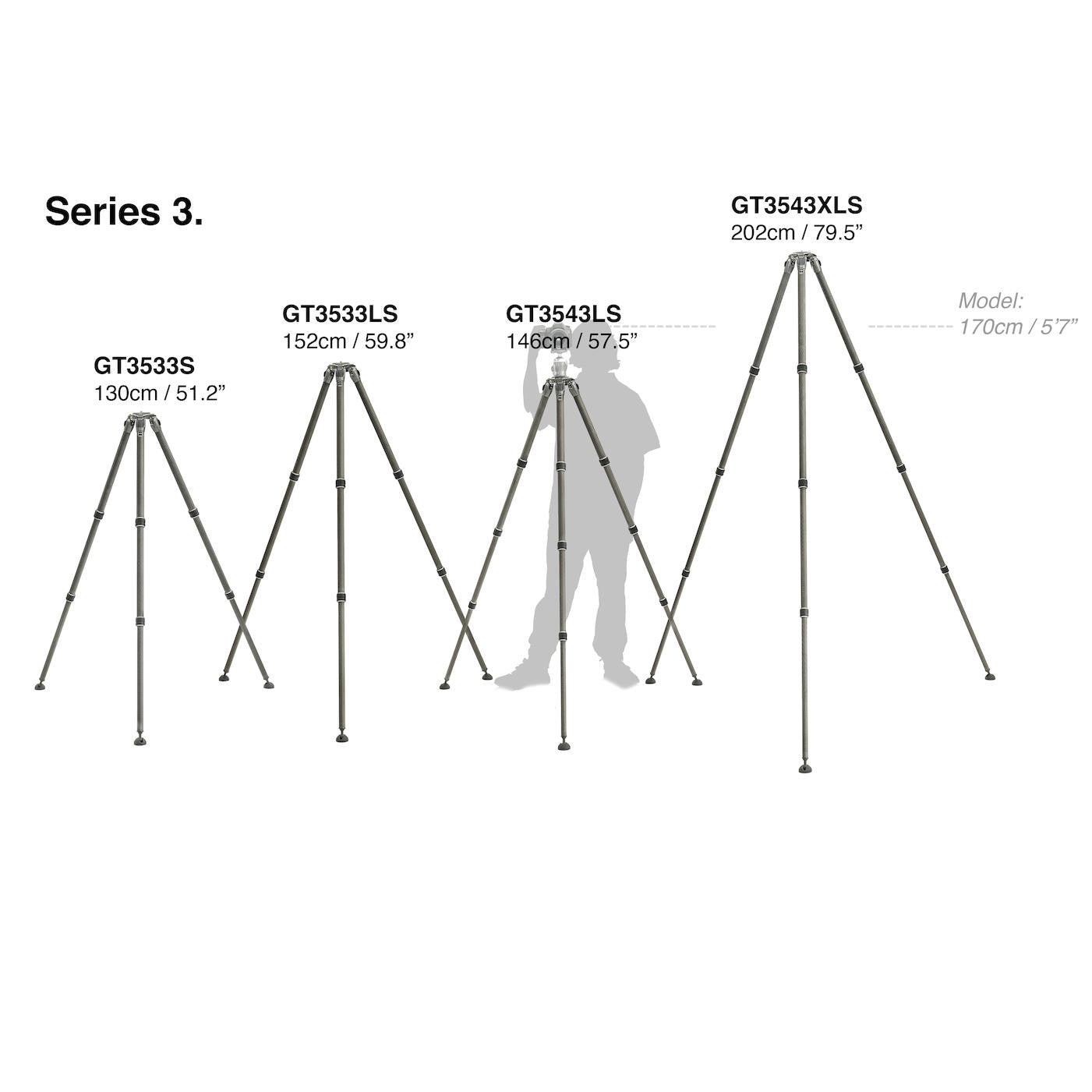 Gitzo GT3543XLS Series 3 Carbon Systematic 4-Section Tripod (X-Long), tripods photo tripods, Gitzo - Pictureline - 2