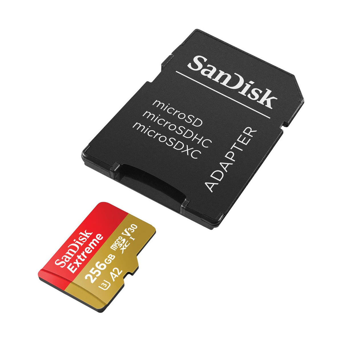 SanDisk 256GB Extreme UHS-I microSDXC (V30) 190mb/s Memory Card with SD Adapter