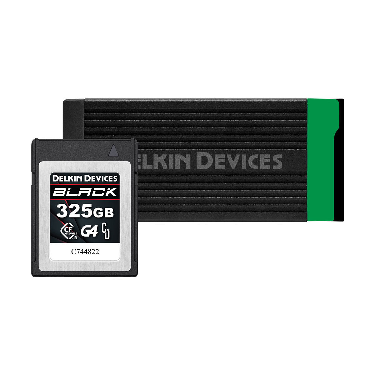 Delkin BLACK 325GB G4 CFexpress Type B Memory Card with USB 3.2 CFexpress Type B and UHS-II SD Memory Card Reader