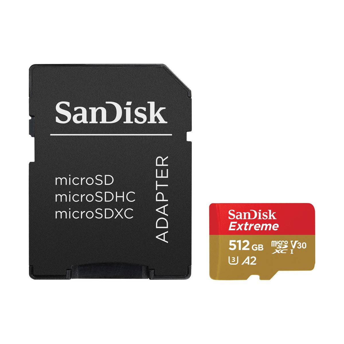 SanDisk 512GB Extreme UHS-I microSDXC 190mb/s Memory Card with SD Adapter