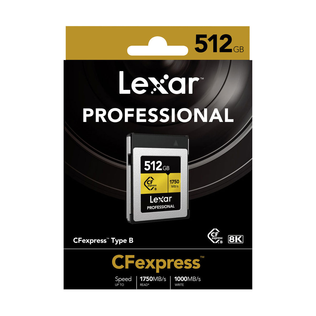 Lexar 512GB Professional CFexpress Type-B Memory Card (Gold Series)