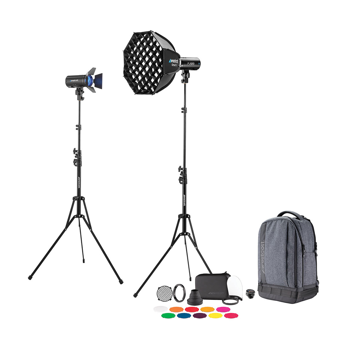 Westcott FJ100 Strobe 2-Light Backpack Kit with FJ-T1 M Multi-Brand Wireless Trigger