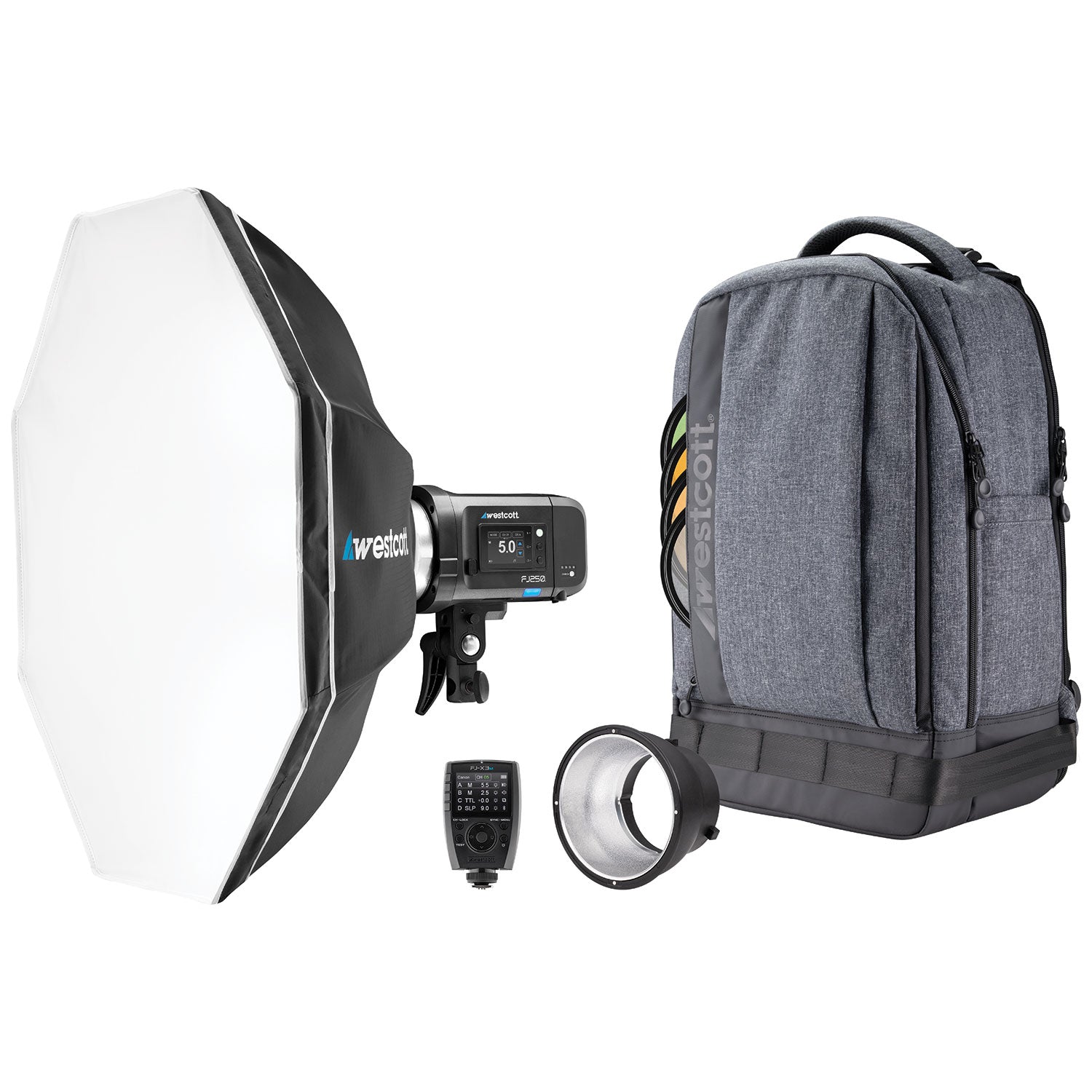 Westcott FJ250 Strobe 1-Light Backpack Kit with FJ-X3 M Universal Wireless Trigger