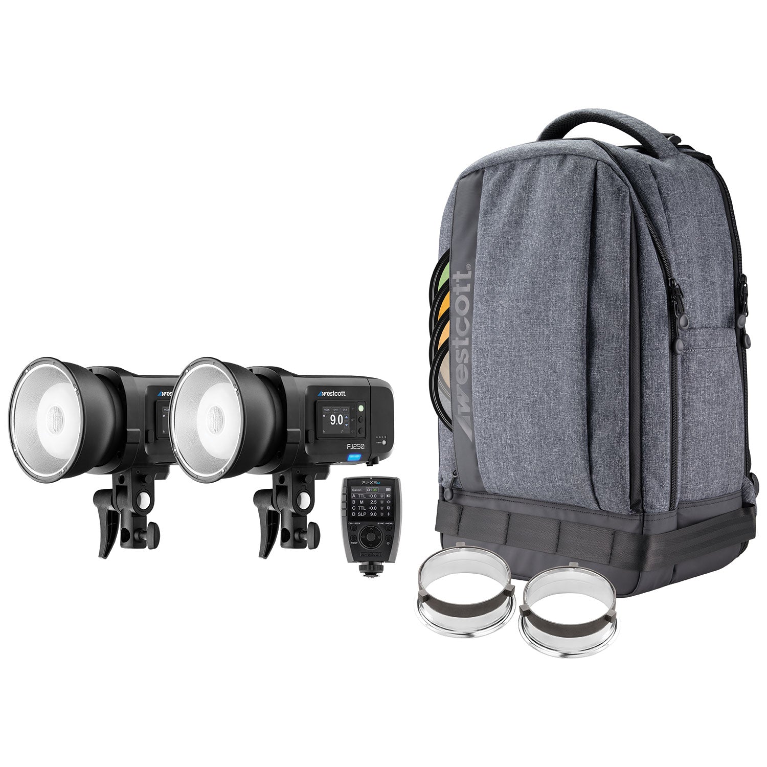 Westcott FJ250 Strobe 2-Light Backpack Kit with FJ-X3 M Universal Wireless Trigger