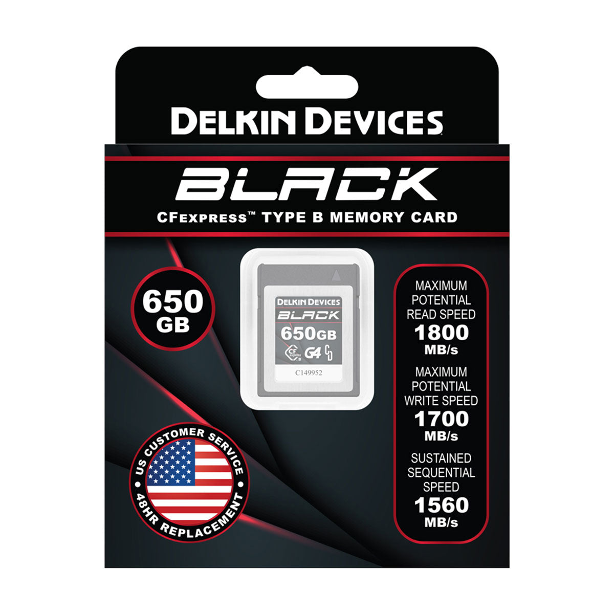 Delkin BLACK 650GB G4 CFexpress Type B Memory Card