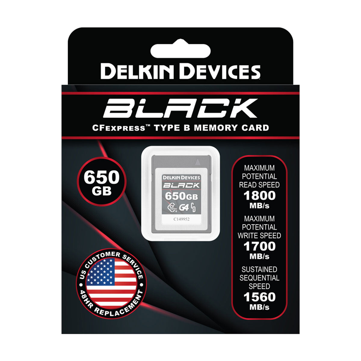 Delkin Devices 650GB BLACK G4 CFexpress Type B Memory Card