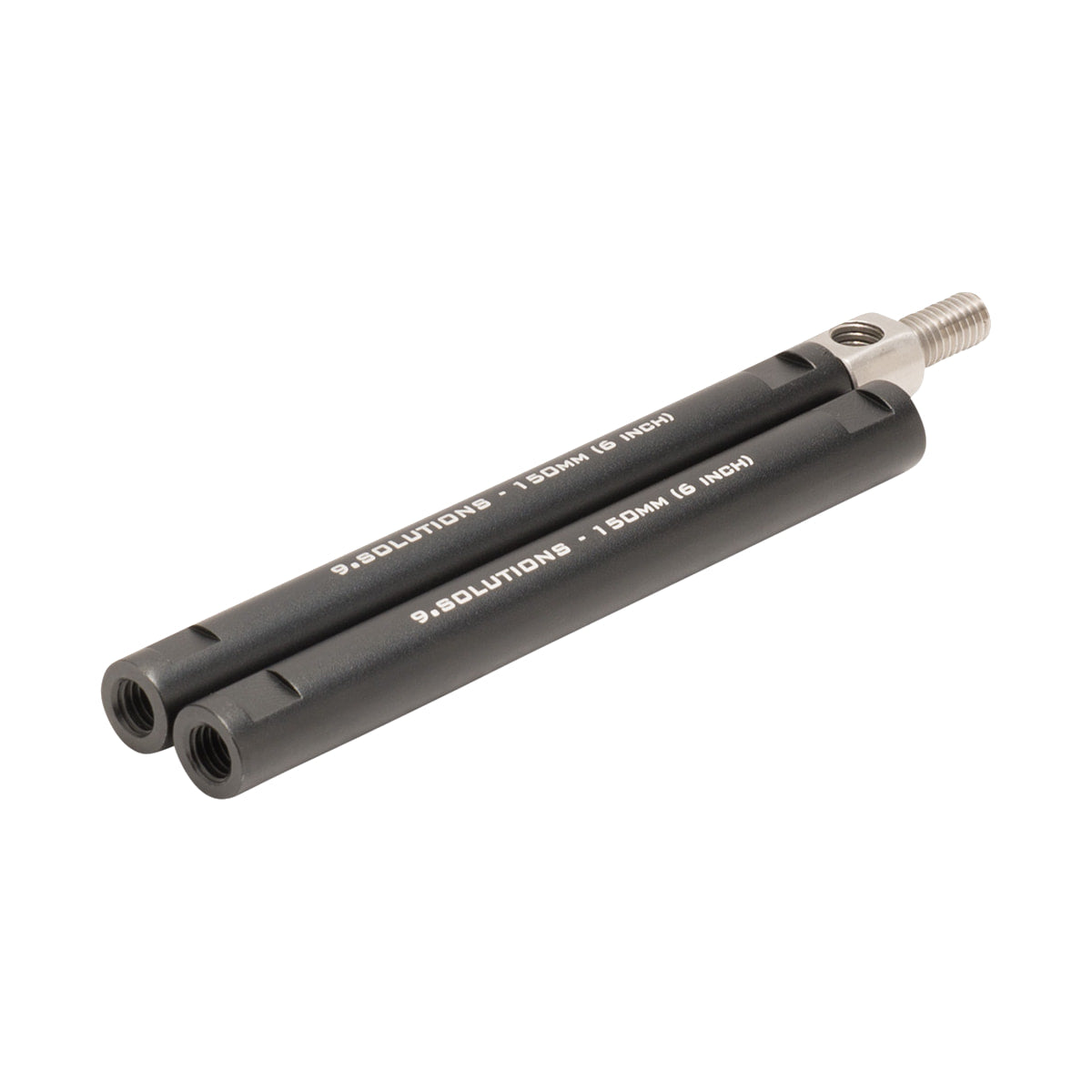 9.Solutions 5/8 Rod Set (150mm) — angled studio view of two 150mm rods and connector view
